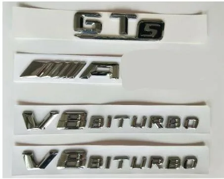 BRAND NEW GT Adhesive Side Fender Rear Badge Emblem 2 GT Badge CHROME