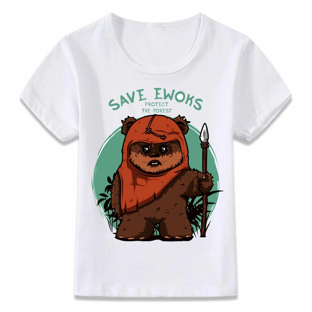 2V0040U Детская одежда футболка с надписью «My patrous Is An Ewok Star Wars» для мальчиков и девочек, футболки для малышей - Цвет: 2V0040U