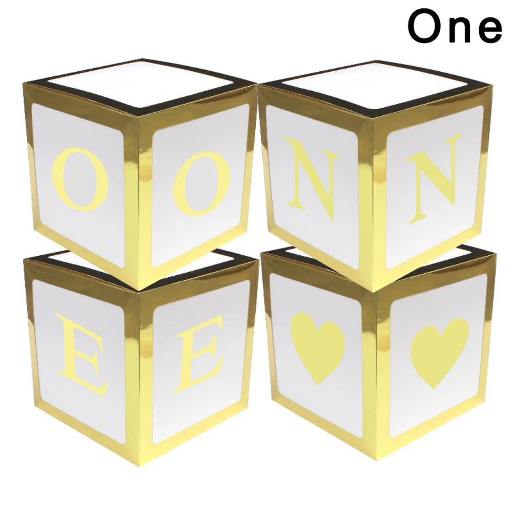 4 шт./компл. Baby Shower вечерние декоративный шар коробка прозрачный картонная коробка, рождественский подарок, MDJ998 - Цвет: Gold  ONE
