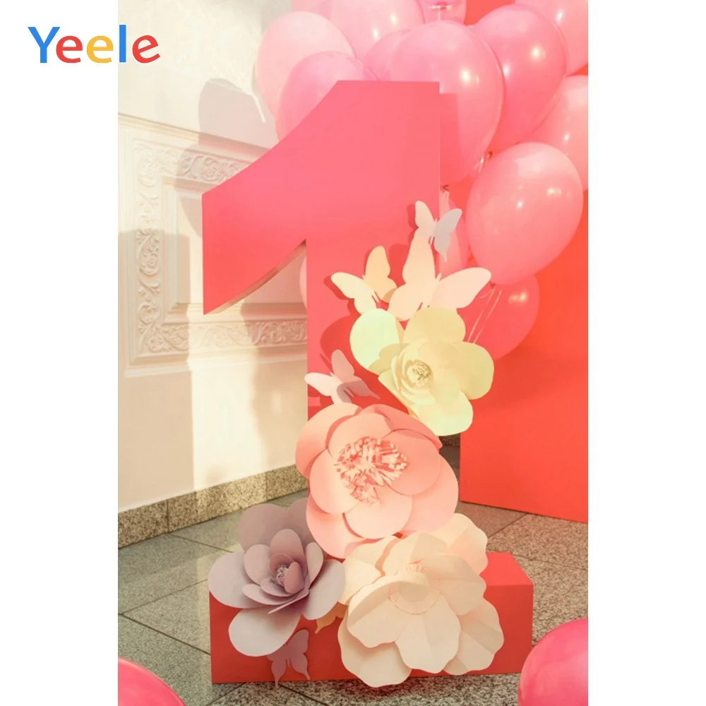 Yeele 1st Birthday Photozone воздушные шары торт интерьер фотографии фоны персонализированные фотографические фоны для фотостудии - Color: NBK04489