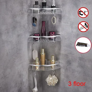 

Aluminum Bathroom Shelf Shower Shampoo Soap Cosmetic Bath Storage Organizer Rack Holder JAN88