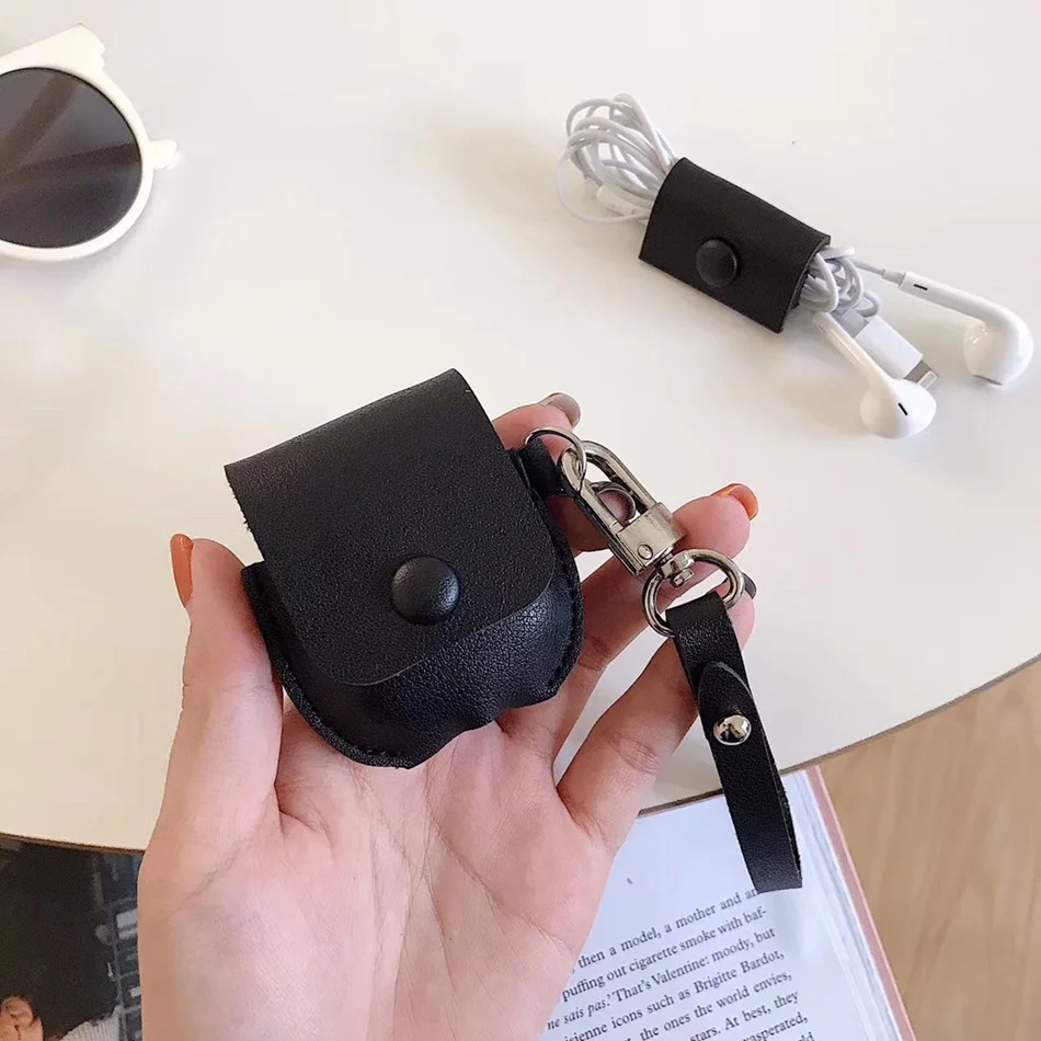 Black Чехол для AirPods милый мультяшный слон кожухи головных телефонов для Apple Airpods 2 забавные аксессуары защитный чехол с кольцом на палец - Цвет: Black