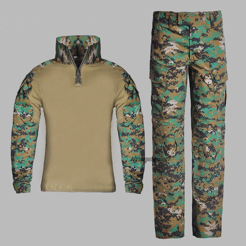 Тактический тренировочный костюм для мальчиков и девочек, военная форма для страйкбола, пейнтбола, Детский комплект камуфляжной одежды, рубашка+ штаны