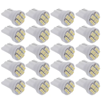 

20x T10 W5W 1206 8 SMD LED Lights Car Signal Bulb Interior Dome Reading Light Auto Luggage Trunk License Plate Bulbs White 12V