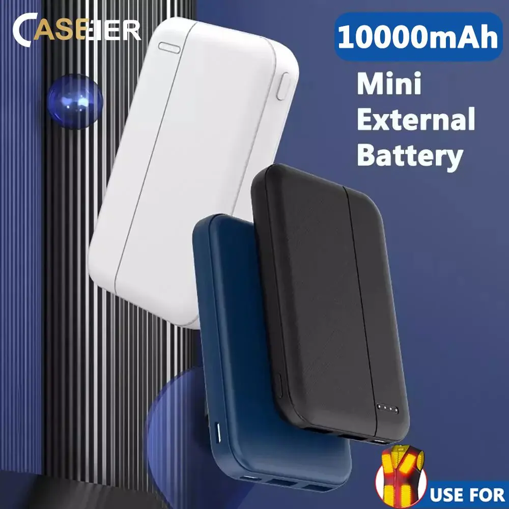 CASEIER 10000mAh banco de alimentación para climatizada chaleco chaqueta 5000mAh Poverbank portátil ligero para invierno climatizada chaleco Powerbank