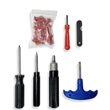Car Motorcycle Tire Repair Plugger Tools Set Tire Wheel Repair Kit Mushroom Plug Probe Nozzle