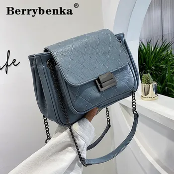 

Berrybenka Fashion Classic Bag 2021 New Quality PU Leather Women's Handbag Alligator Leather Chain Shoulder Messenger Bags totes
