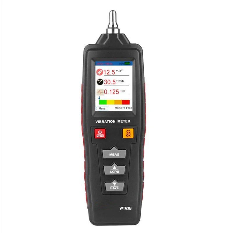 Digital Color LCD Vibration Meter 0.1-199.9M/S2 Velocity 0.1-199.9mm/STester WT63B Vibrometer Acceleration Tester | Инструменты