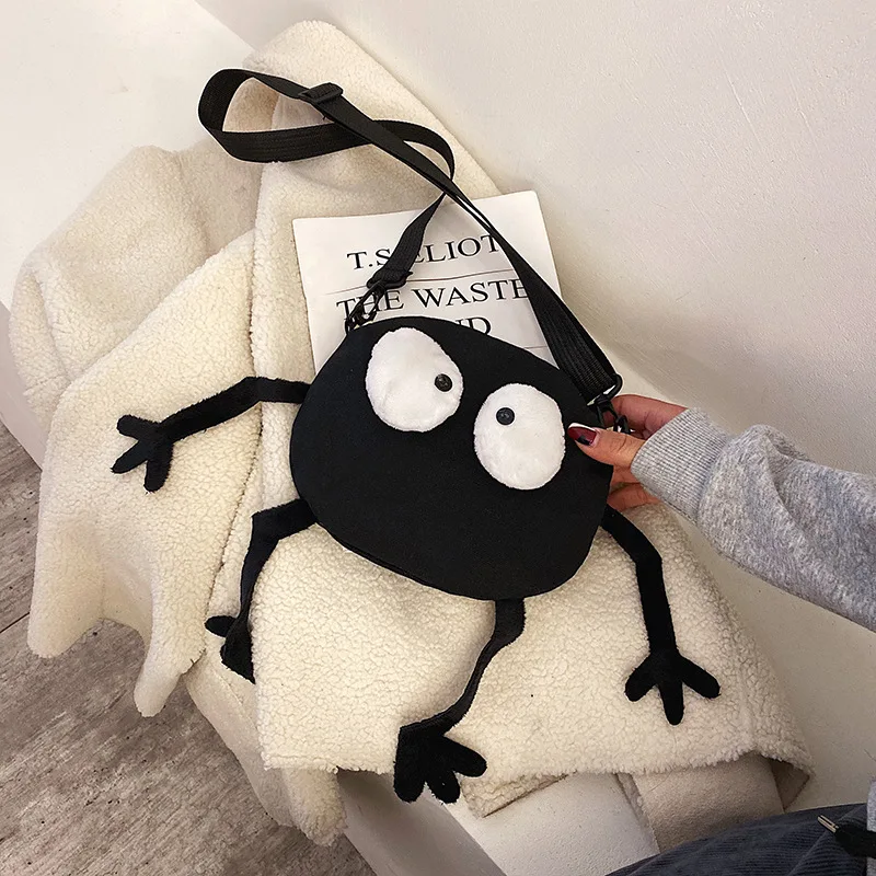 

Autumn And Winter New Style Funny Plush Bag Women's Korean-style Versatile Canvas Bag Fresh And Lovely GIRL'S Crossbody Bag