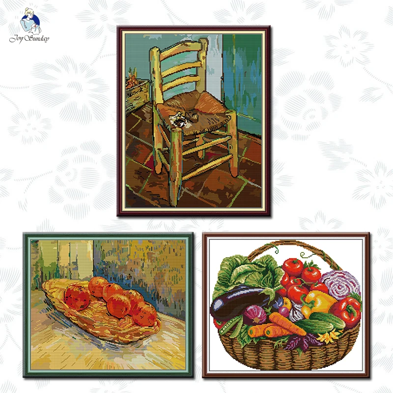 

Joy Sunday Cross Stitch Kits 14CT Printed Fabric 11CT Counted Canvas Embroidery Handmade Needlework Crafts Home Decor Gifts Sets