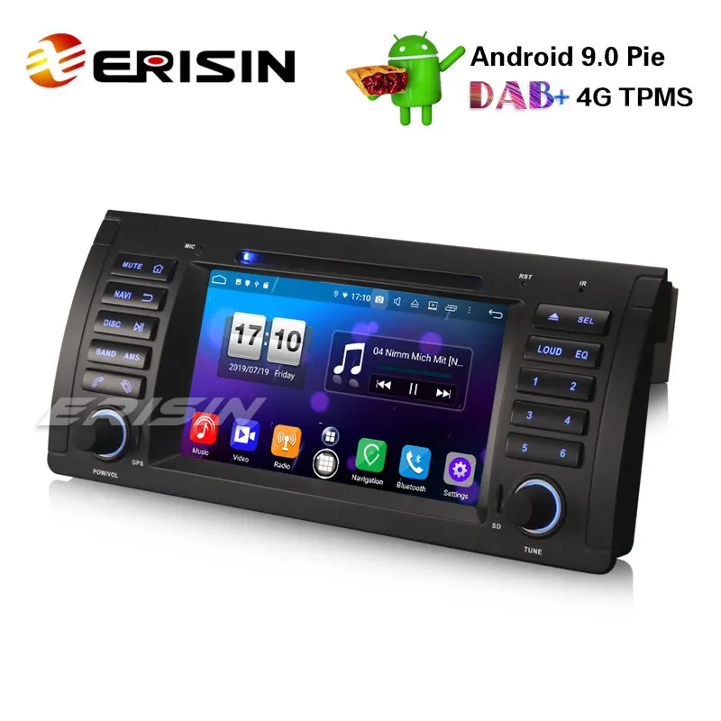 Erisin ES7753B " Восьмиядерный Android 9,0 автомобильный DVD CD плеер gps DTV DAB+ OBD2 для BMW 5 серии E39 E53 X5 M5