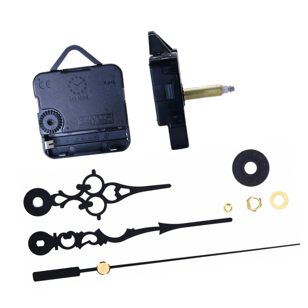 

Black Torque Long Shaft Clock Movement Mechanism with Hands DIY Clock Supply