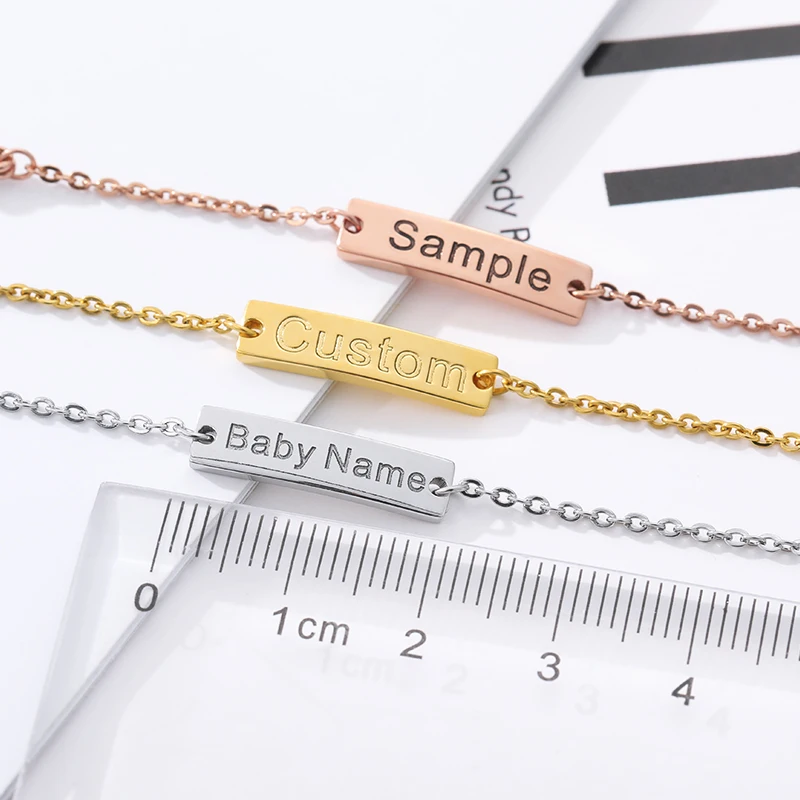 

Personalize Custom Baby Name Bracelet Jewelry Gold Solid Stainless Steel Adjustable Bracelets New Born to Child Girls Boys Gift