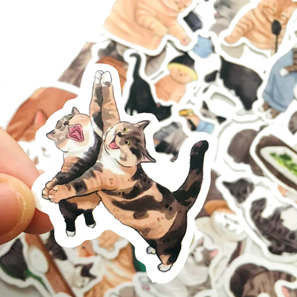 50/54 Uds lindo gatos Animal pegatina de Graffiti estilo mixto Juguetes Para maleta portátil bicicleta equipaje coche Scooter pegatina para patineta