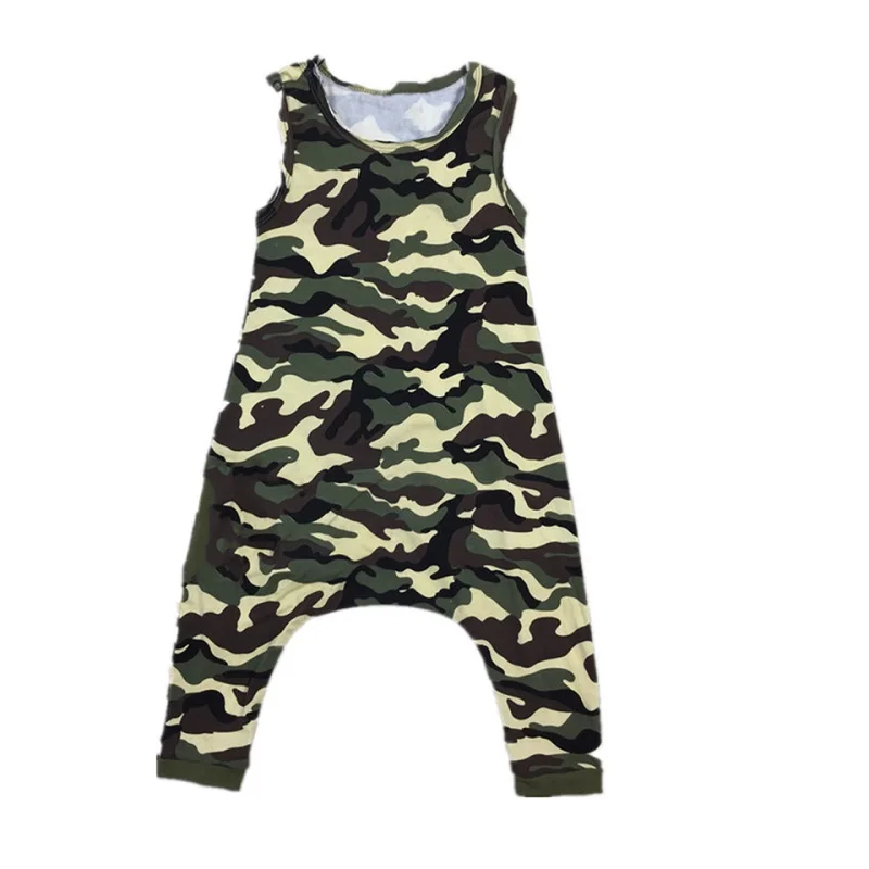 Детский хлопковый комбинезон камуфляжный Короткий Джемпер с шаговым швом 20