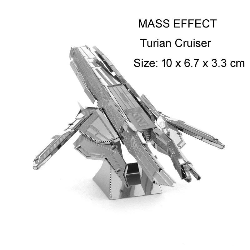 Дешевые 3D металлические головоломки Mass Effect Нормандия модель наборы DIY лазерная резка головоломки модель Развивающие игрушки для взрослых детей - Цвет: Turian Cruiser