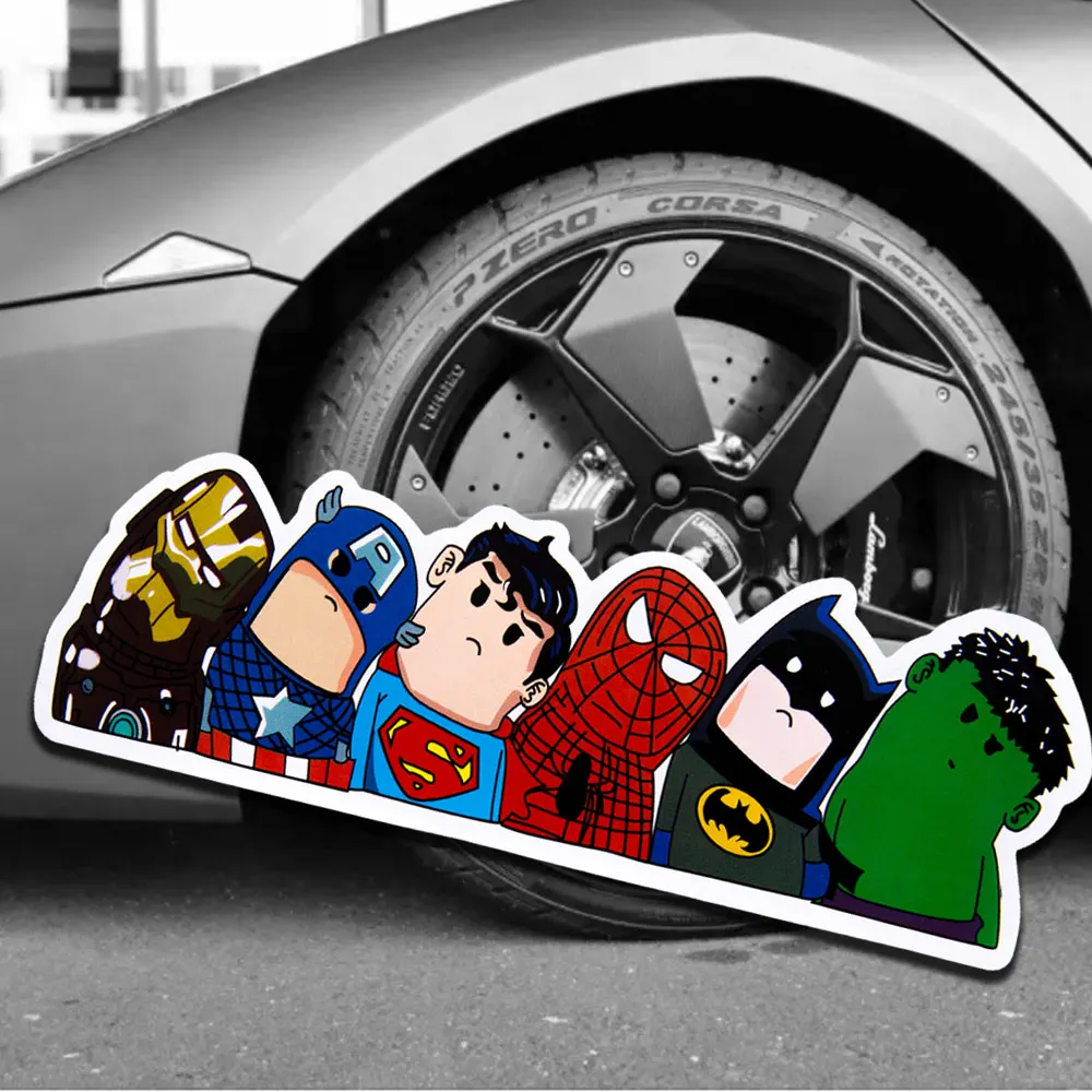 

BEMOST Car Styling Sticker New Arrival The Avengers Wry Neck Car Sticker Cartoon Reflective Motorcycle Car Decal Accessories