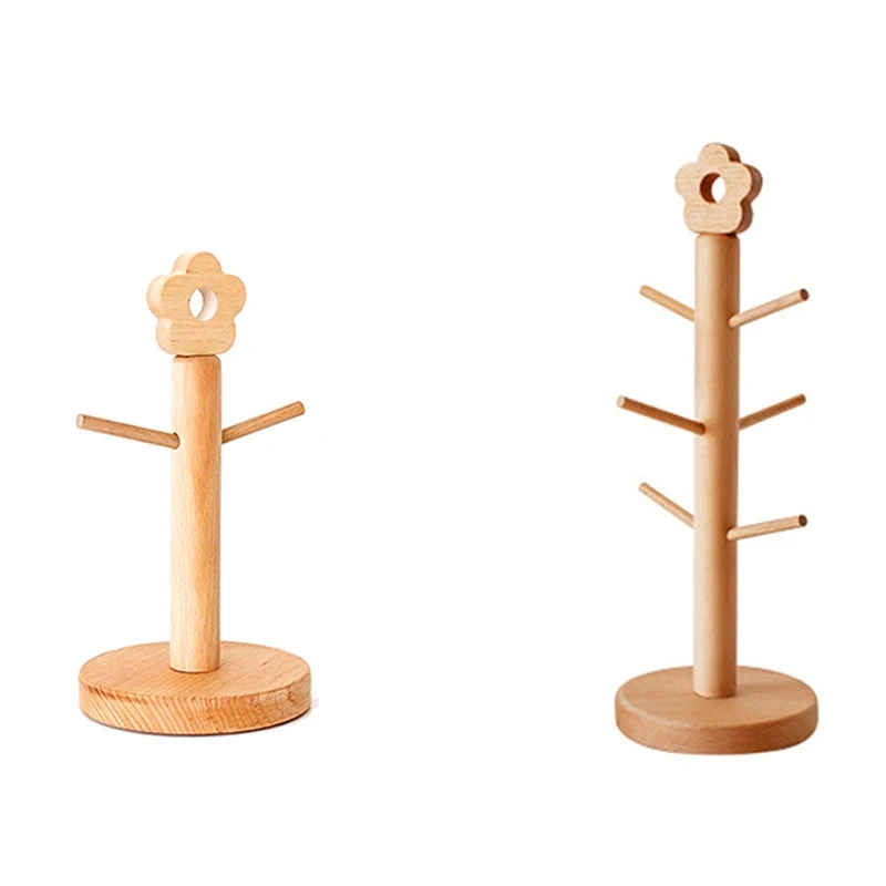 Tree Shape Wood Coffee Tea Cup Holder Stand Mug Hanging Display Rack Drinkware Shelf Kitchen Storage Tool | Обустройство дома