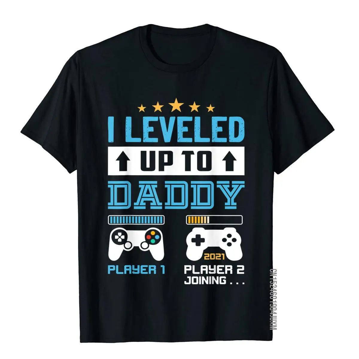 I Leveled Up To Daddy 2021 Funny Soon To Be Dad 2021 Gift T-Shirt__97A3172black