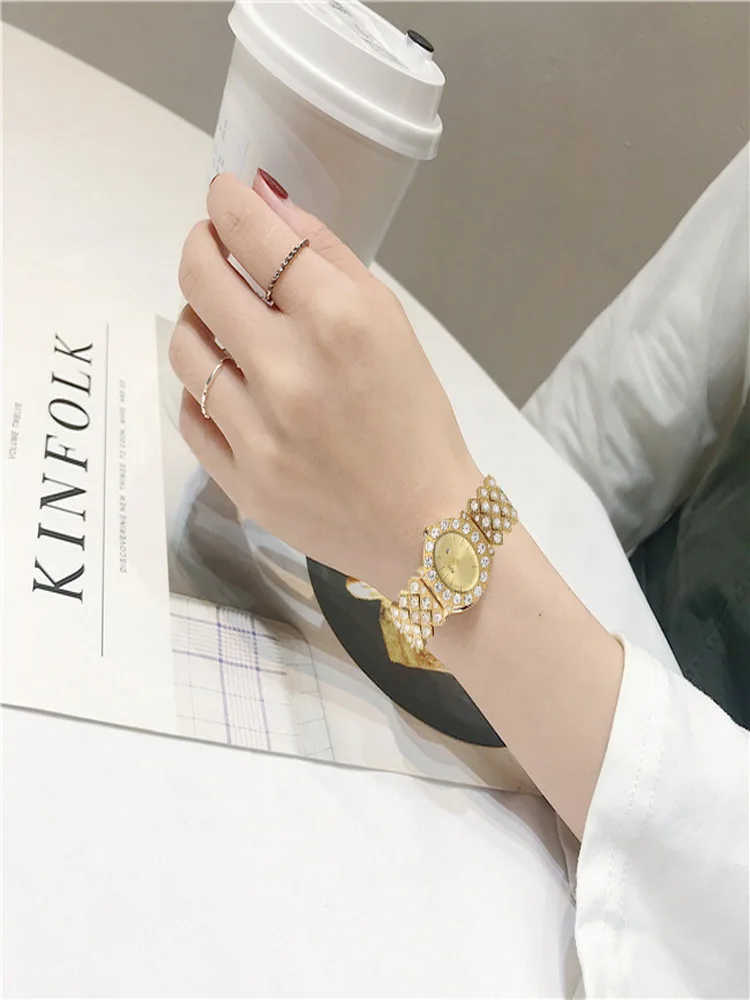 2021 TPLE Diamond Watches women's Watch Fashion Date Quartz Gold-plated diamond watch
