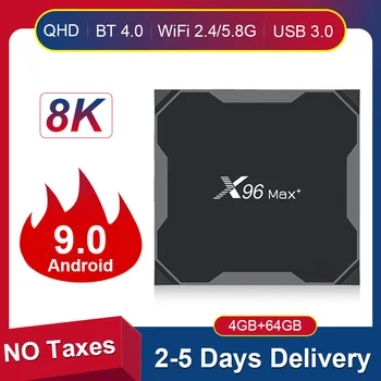 

2020 Smart Android 9.0 TV Box X96 Max Plus 2G/4G DDR3 Amlogic S905X3 Quad Core 2.4/5GHz Wifi 1000M 4K Media Player x96max Plus