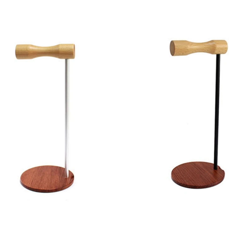 IG Headphone Stand Holder Hanger Wooden Mount Bracket Detachable Headset Desk Display Stand Headphone Shelf Rack Black