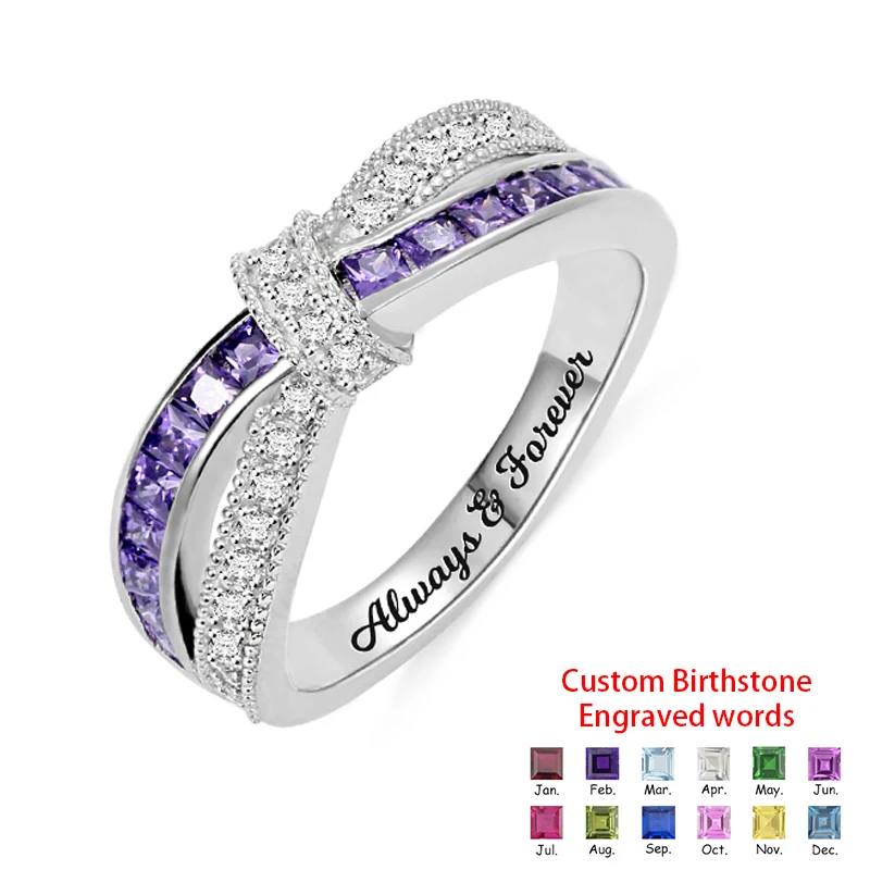 

Кольцо с бантом женское, Ювелирное Украшение с камнем-талисманом для детей 12 месяцев, с номером на год