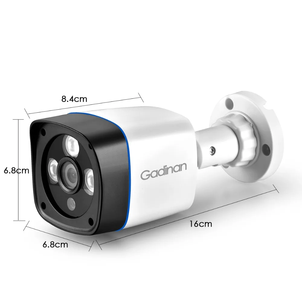 GADINAN 720P 960P 1080P 2,8 мм широкоугольная наружная Водонепроницаемая камера безопасности ночного видения P2P CCTV ONVIF IR Cut XMEye ABS IP Cam 48 в POE