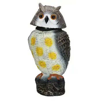 

Fake Owl Decoy 360° Rotating Decoy Bird Repellent Pest Repellent Control Scare Crow Garden Yard Realistic Bird Decoration