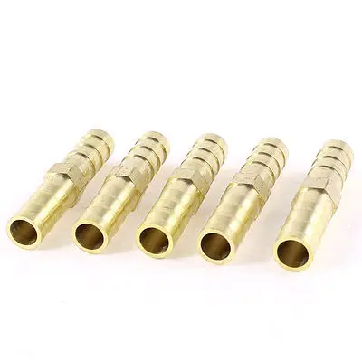 

5 Pcs Pneumatic Air Hose Fitting 8mm Brass Straight Barb Adapter Coupling