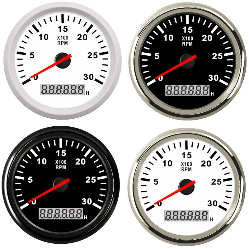 8000 rpm Tachometer Boat Car Marine Tacho meter with LCD Hourmeter Car Tachometer with red backlight 12V boat accessories marine tachometer gauge engine tachometer tachometer meter