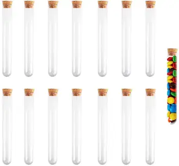 

Plastic Test Tube with Cork Stopper Bead Storage Vial Containers M17F