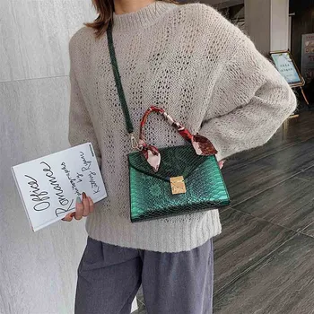 

2020 New Women's Snakeskin Pattern Handbag Western Tide Bag Texture Stylish Simple Messenger Shoulder Bag