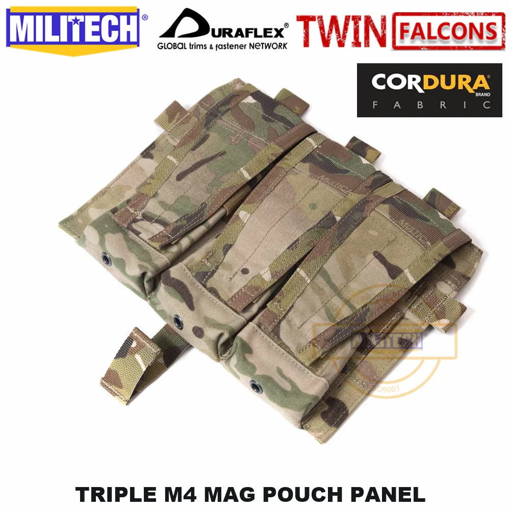 MILITECH twinfalcon TW Delustered Cordura Съемный клапан тройной M4 Mag мешочки панель для AVS CPC JPC 2 0 FCSK