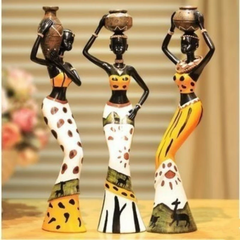 Environmentally friendly exotic African women dance resin crafts creative home decoration three-piece pendant