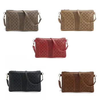 

Women Vintage PU Leather Shoulder Crossbody Bag Lady Casual Hollow Out Envelope Satchel Messenger Purse Travel Shopping Tote