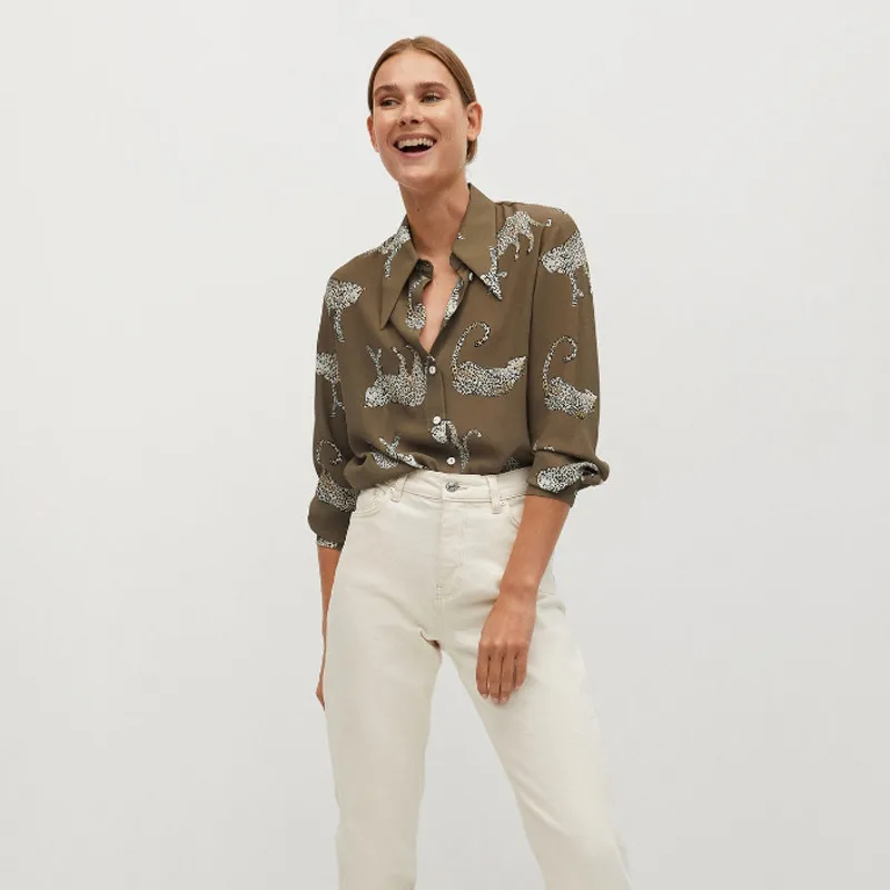 

Europe and the United States women's clothing in Europe and the wind light ripe wind animal design decorative pattern printing l