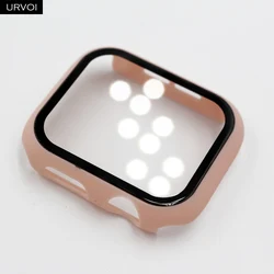 URVOI Matte Plastic Bumper with Tempered Glass for Smartwatch Protection (Soft Pink)