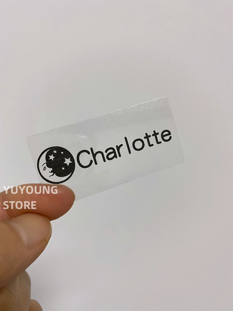 

50/90pcs Name Transparent Tag Sticker Customize Stickers Waterproof Personalized Labels Children School Stationery kid logo shop
