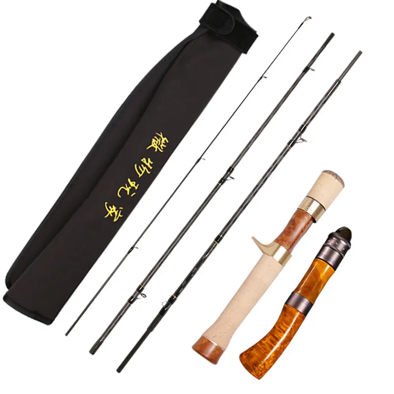 

Lurestar portable travel trout rod 4 sections XF action Power L Lure weight 1.8-10g wood handle Fuji guides spinning/casting Rod