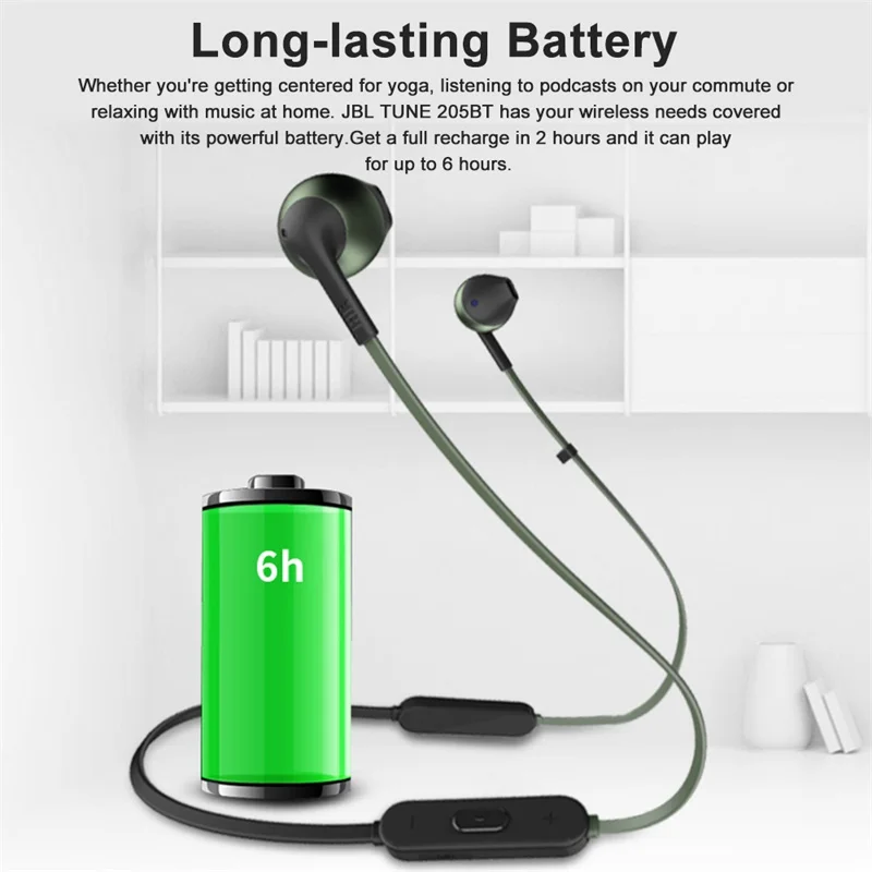 Беспроводные Bluetooth наушники JBL Life TUNE 205BT динамическая гарнитура с шейным ремешком