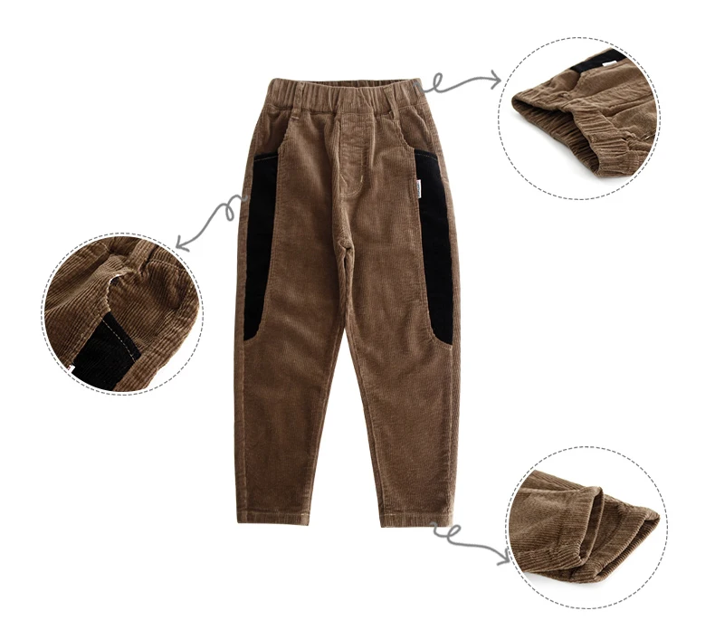 Вельветовые Штаны для мальчиков повседневные свободные брюки для больших мальчиков г., осенне-зимние штаны для мальчиков детские штаны для детей от 10 до 14 лет, pantalon enfant garcon