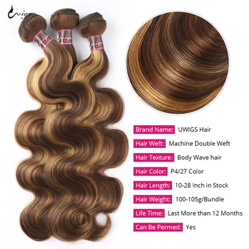 Human Hair Bundles P4/27 Honey Blonde Ombre Bundles Human Hair 10A Brazilian Hair Weave Bundles Uwigs Hair - Image 4
