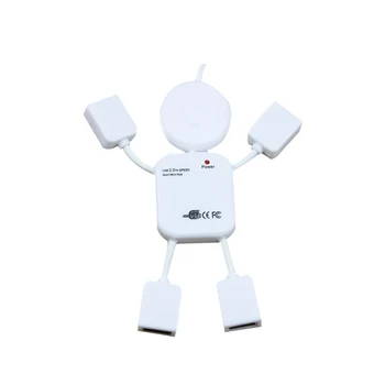 

4in1 Wired Connection Adapter Splitter USB Hub 4 Ports Plug And Play Man Shaped Easy Install Replacement Cable Accessories