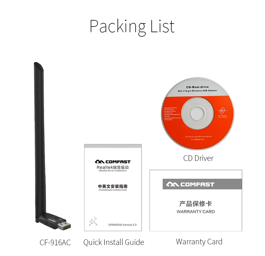 COMFAST 802.11AC usb Wi-Fi ethernet адаптер двухдиапазонный 2,4+ 5G беспроводной dongles стабилизированный адаптер карты CF-916AC