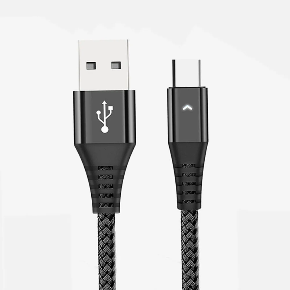 

USB Type C Cable 2.4A Fast Charging USB C Cable Data Sync LED Indicator 1.2/1.8M for Xiaomi Samsung Android Phone Charger Cord
