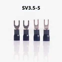 SV3.5-5 черный цвет холодноштампованные зажимы кабель провода разъем 100 шт. изолированные Вилочные наконечники разъем для 14-12AWG 6.2mm2