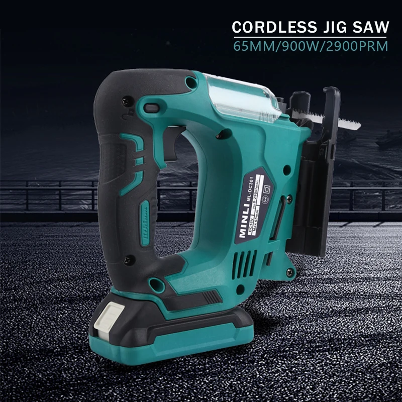 21V 65mm 2900RPM Electric Jig Saw 4 Speed Cordless Jigsaw Portable Multi-Function Woodworking Power Tool for Makita 18V Battery |