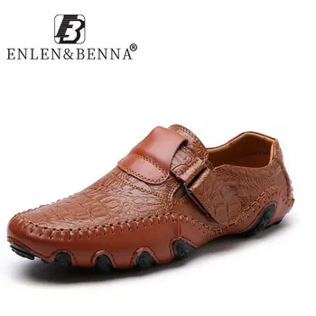 

2020 Men Shoes Leather Casual Luxury Loafers Male Soft Flats Slip On Moccasins Breathable Fashion Driving Shoes Big Size 48