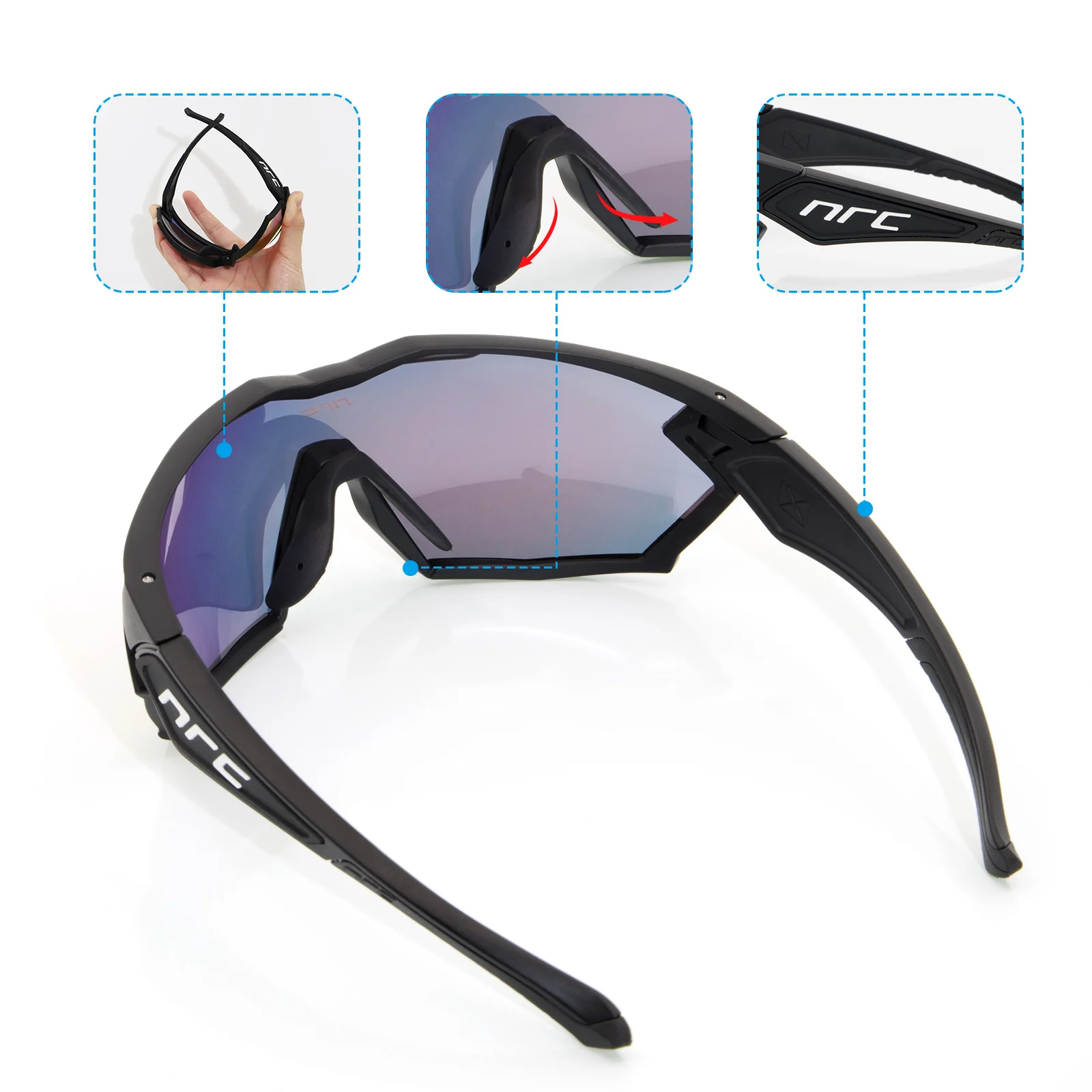 2021 NRC P-Ride Photochromic Cycling Glasses man Mountain Bike Bicycle Sport Cycling Sunglasses MTB Cycling Eyewear woman - Image 5